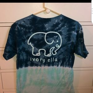 Ivory ella small blue aqua tie dyed shirt